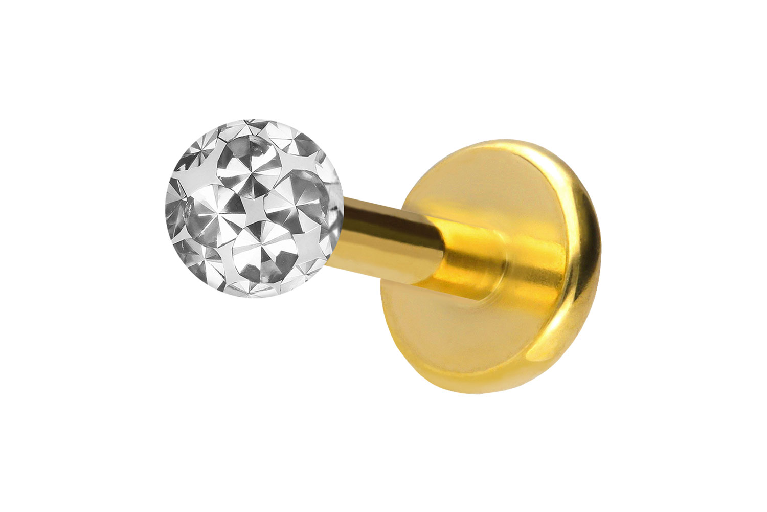 Titan Labret Piercing mit Push Fit EPOXY-KUGEL